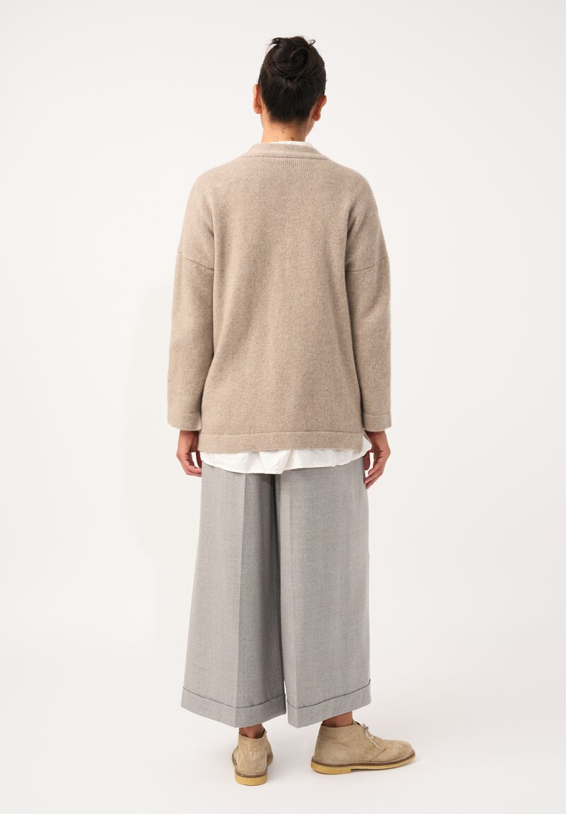 Daniela Gregis Cashmere Tasche Cinque Cardigan in Beige Natural