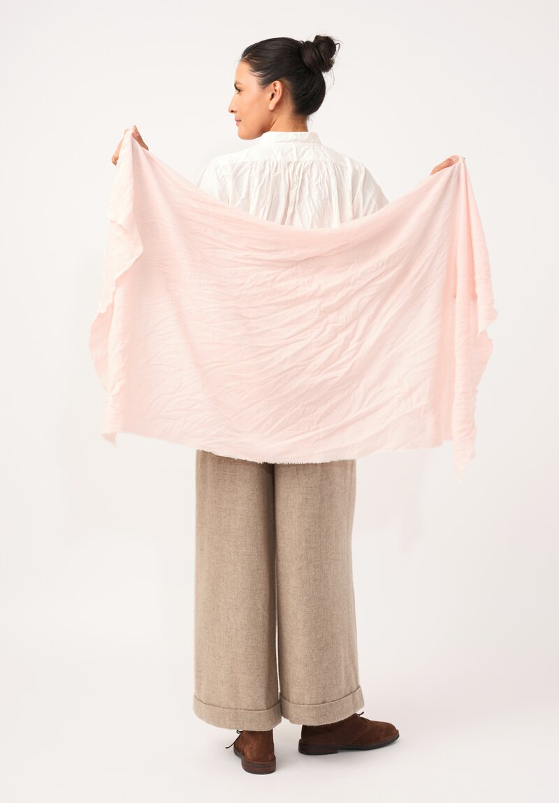 Daniela Gregis Washed Cashmere Meta Scarf in Chiaro Pink