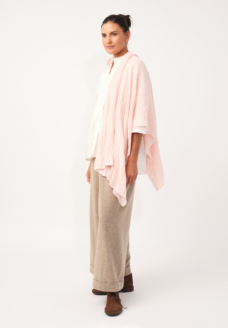Daniela Gregis Washed Cashmere Meta Scarf in Chiaro Pink
