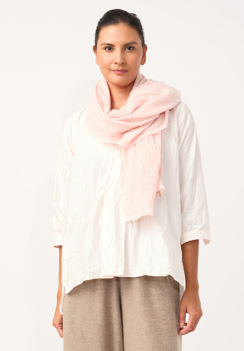 Daniela Gregis Washed Cashmere Meta Scarf in Chiaro Pink