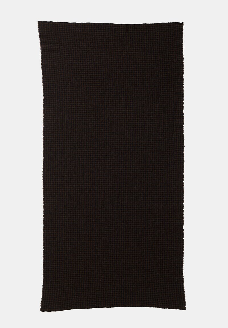 Daniela Gregis Washed Cashmere Metà Scarf Dark Blue Checkered	