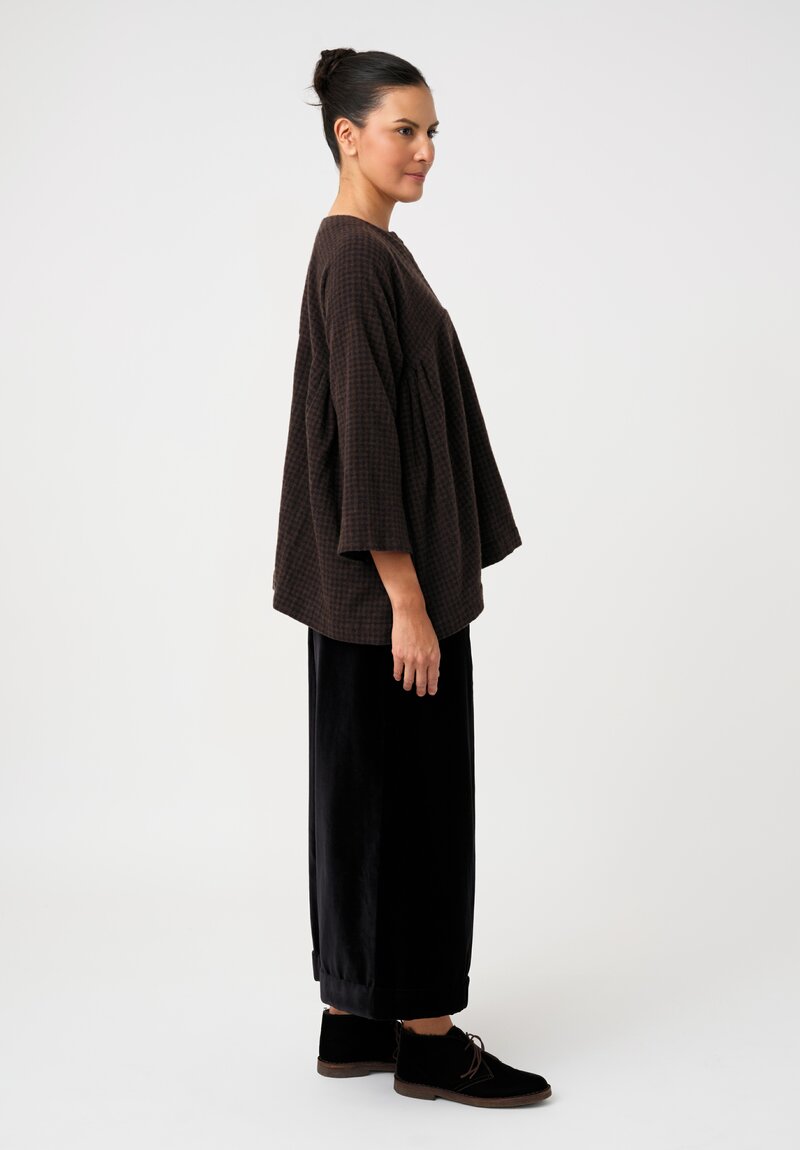 Daniela Gregis Washed Cotton Velvet Pigiama Tasche Pants in Navy Blue	