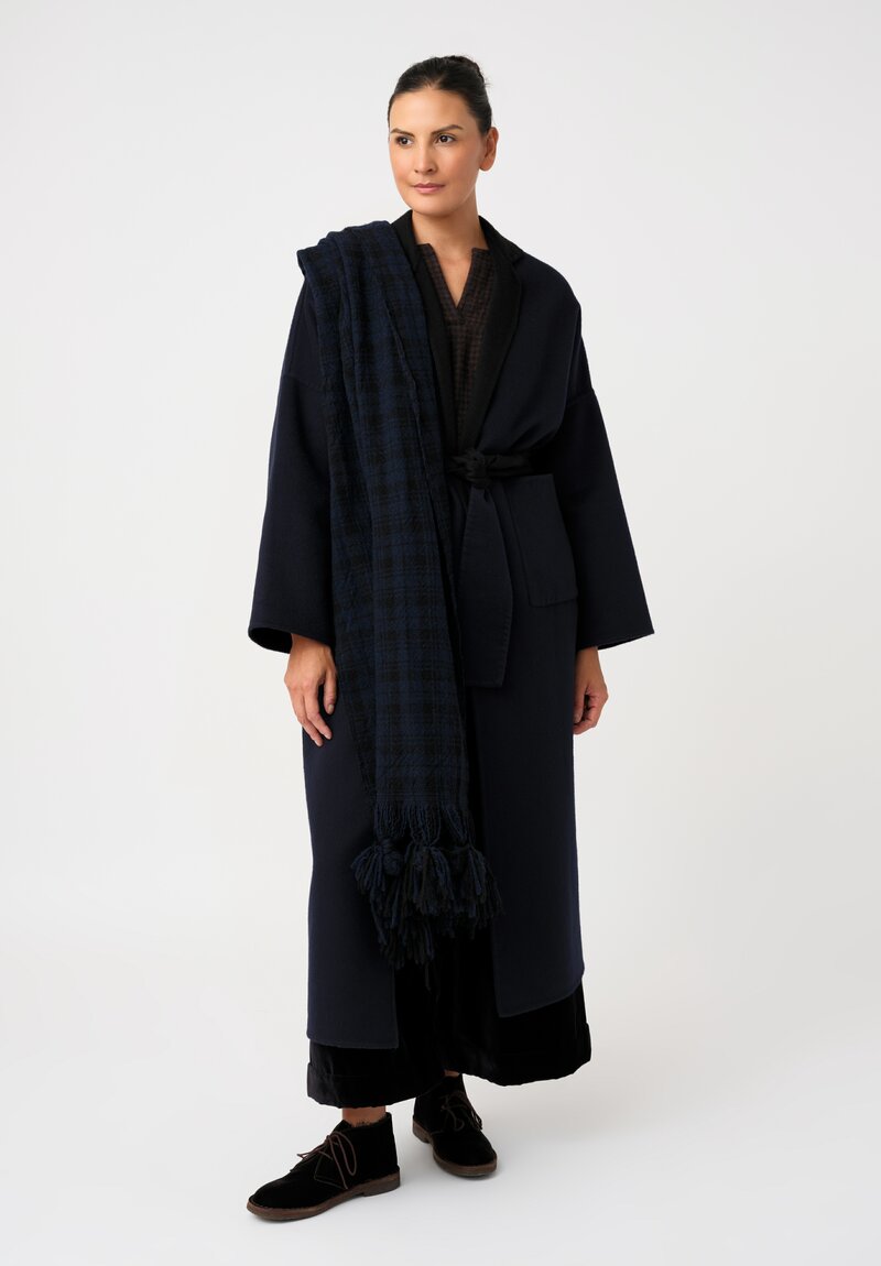 Daniela Gregis Washed Cotton Velvet Pigiama Tasche Pants in Navy Blue	