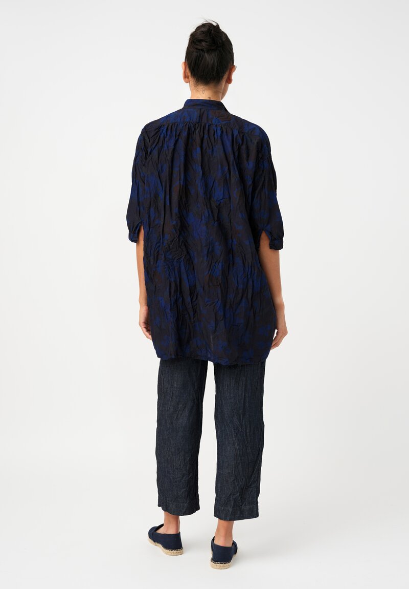 Daniela Gregis Washed Cotton Sigaretta Pants in Denim Blue Twill