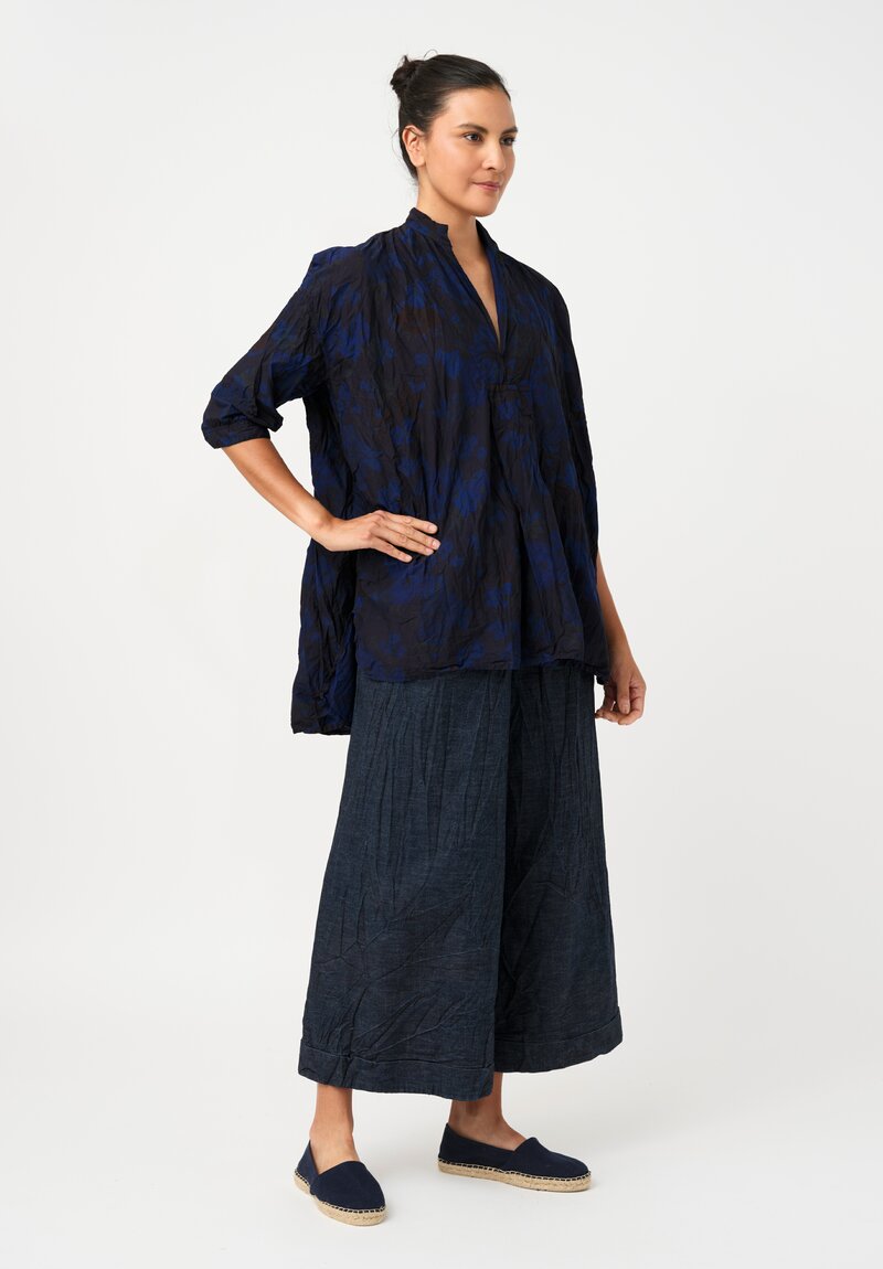 Daniela Gregis Washed Cotton Pigiama Tasche Pants in Denim Blue Twill