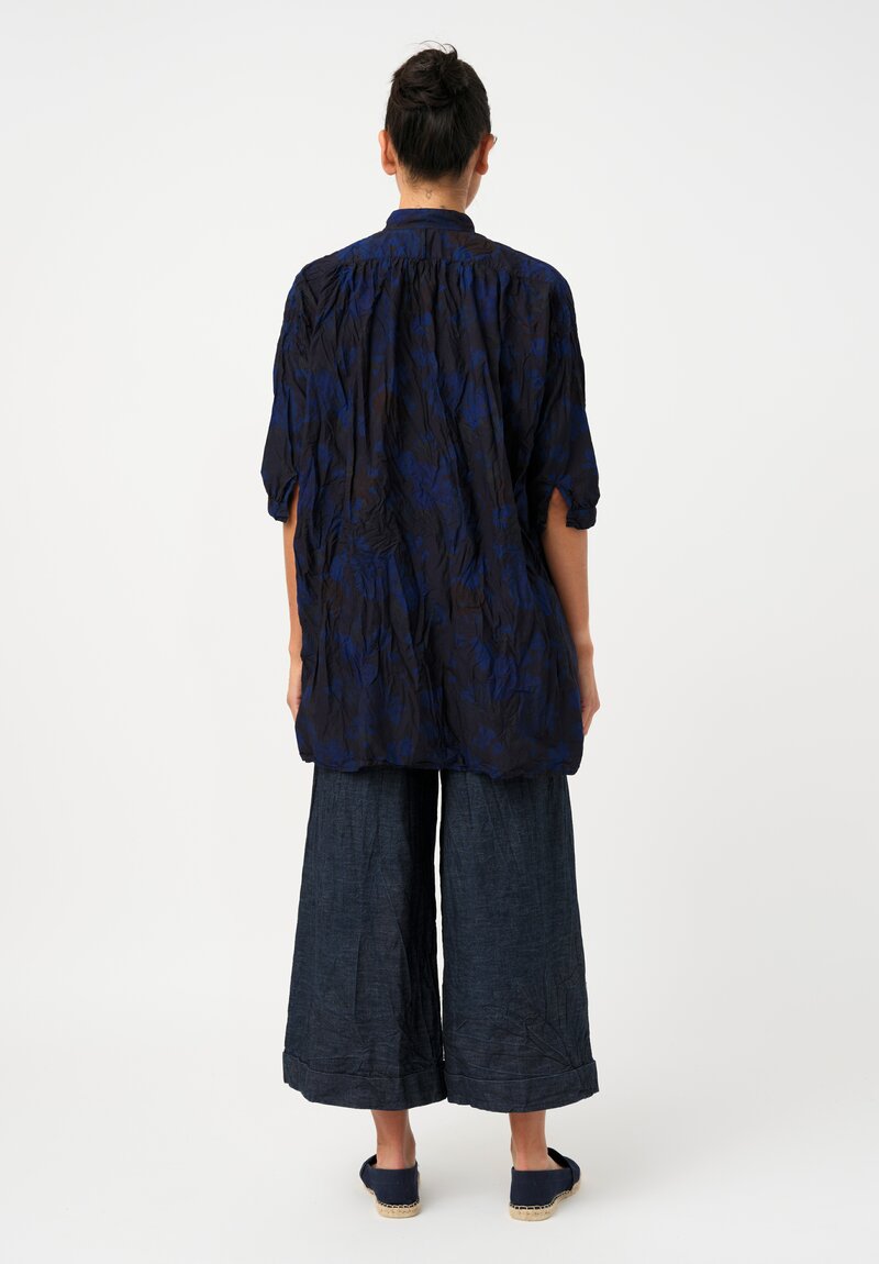 Daniela Gregis Washed Cotton Pigiama Tasche Pants in Denim Blue Twill