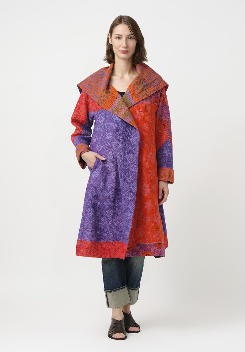 Mieko Mintz Cotton Over-Dyed A-Line Coat
