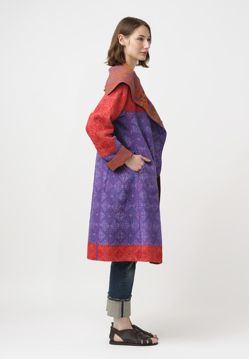 Mieko Mintz Cotton Over-Dyed A-Line Coat