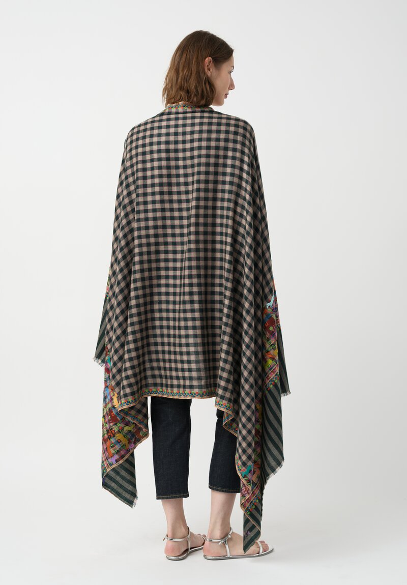 Yaser Shaw Embroidered Animals Cashmere Scarf