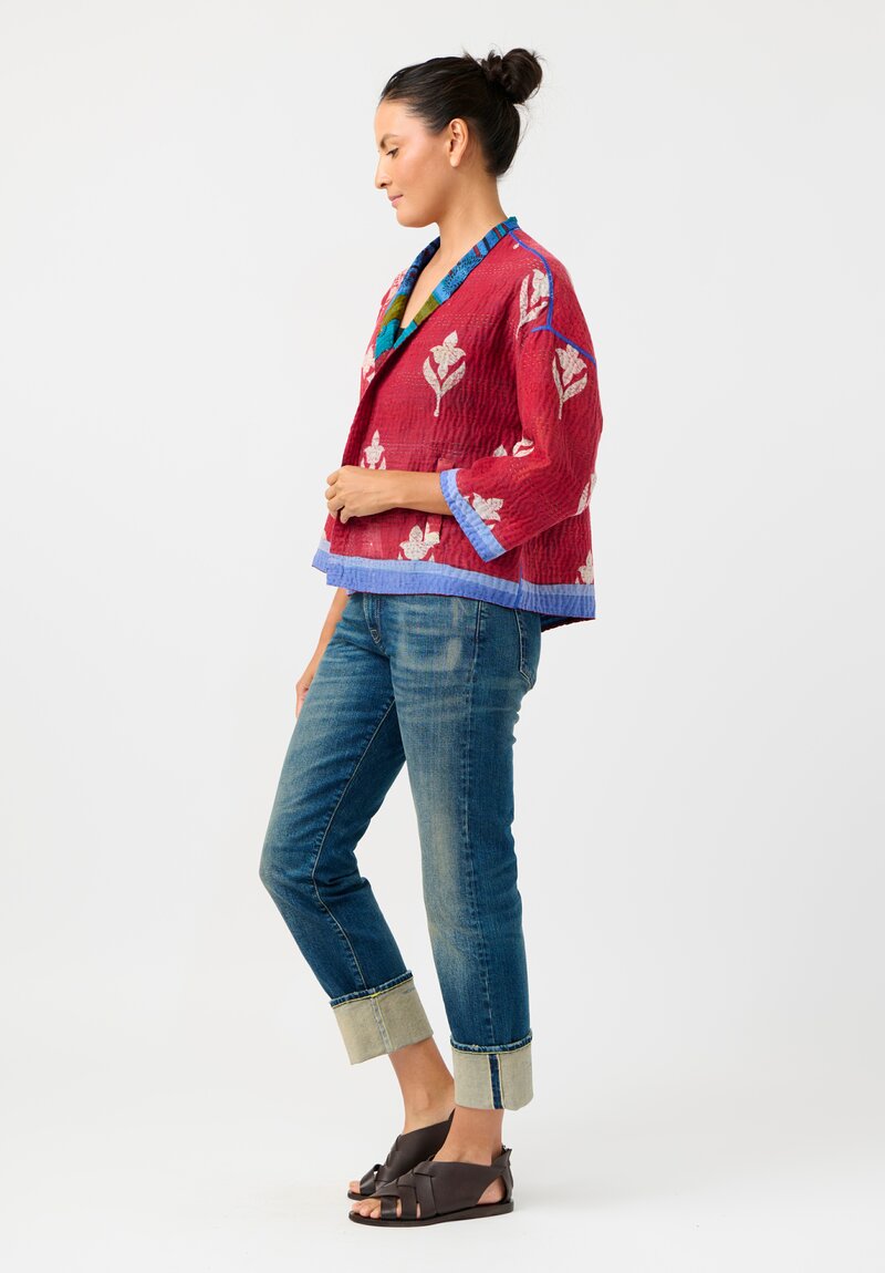 Mieko Mintz Over Dyed Cotton Kantha Cropped Jacket