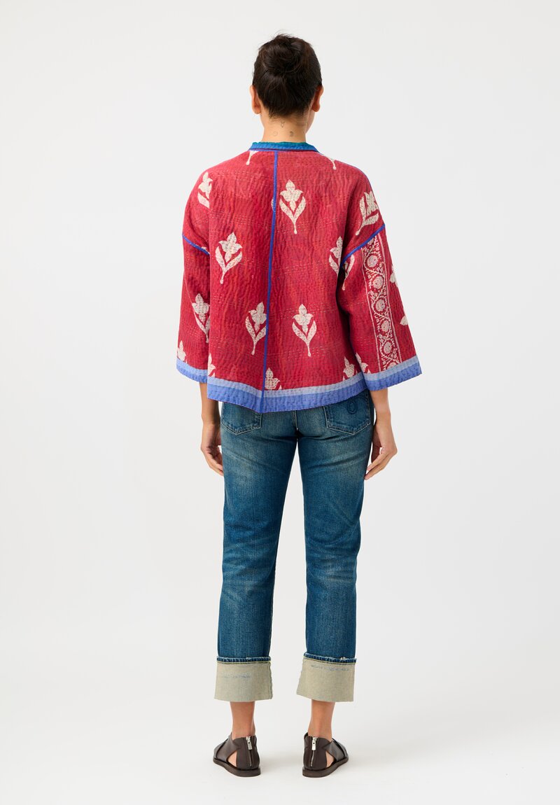 Mieko Mintz Over Dyed Cotton Kantha Cropped Jacket