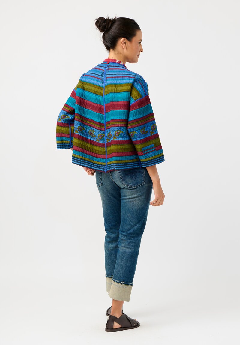 Mieko Mintz Over Dyed Cotton Kantha Cropped Jacket