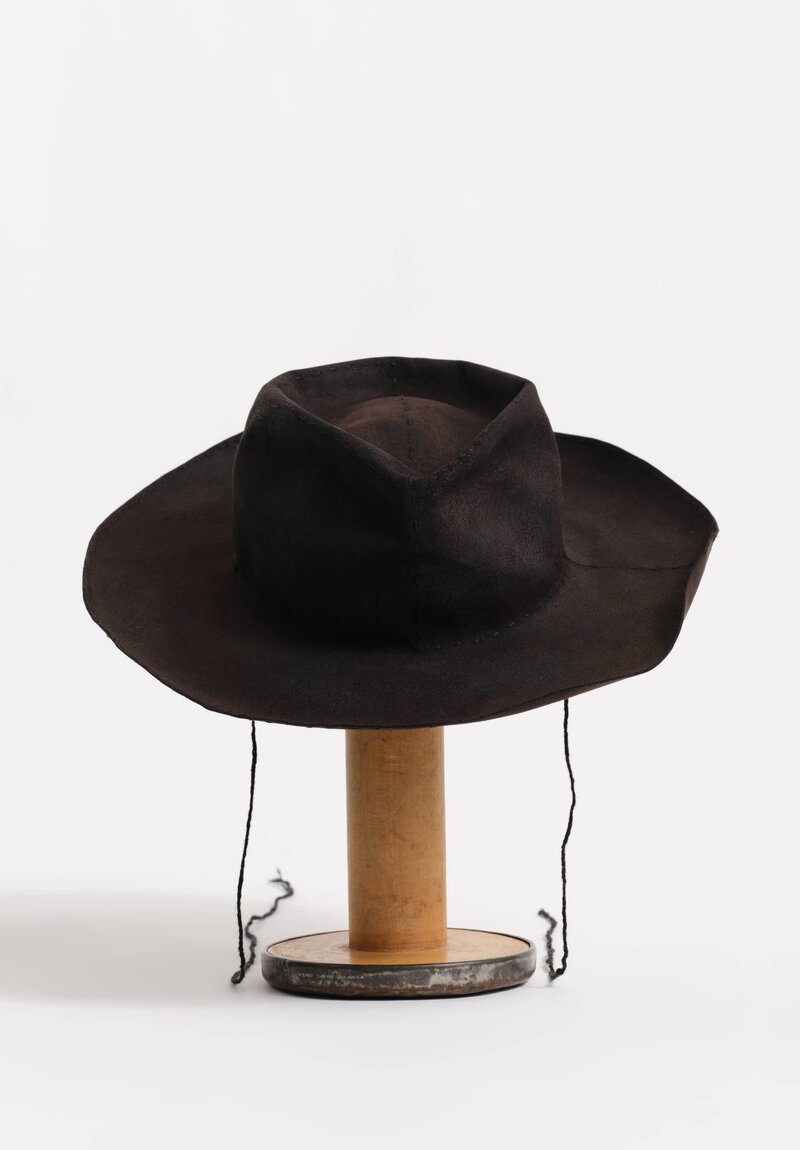 Horisaki Design & Handel Hard Burnt Beaver Fur Felt Stitched Detail Hat