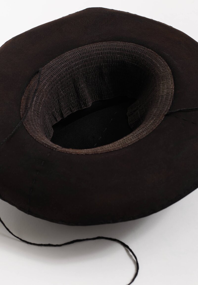 Horisaki Design & Handel Hard Burnt Beaver Fur Felt Stitched Detail Hat