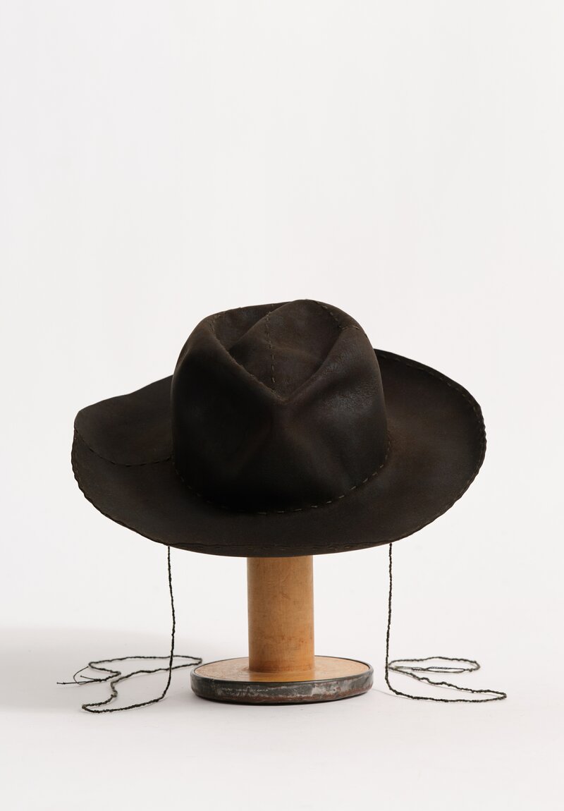 Horisaki Design & Handel Hard Burnt Beaver Fur Felt Stitched Detail Hat