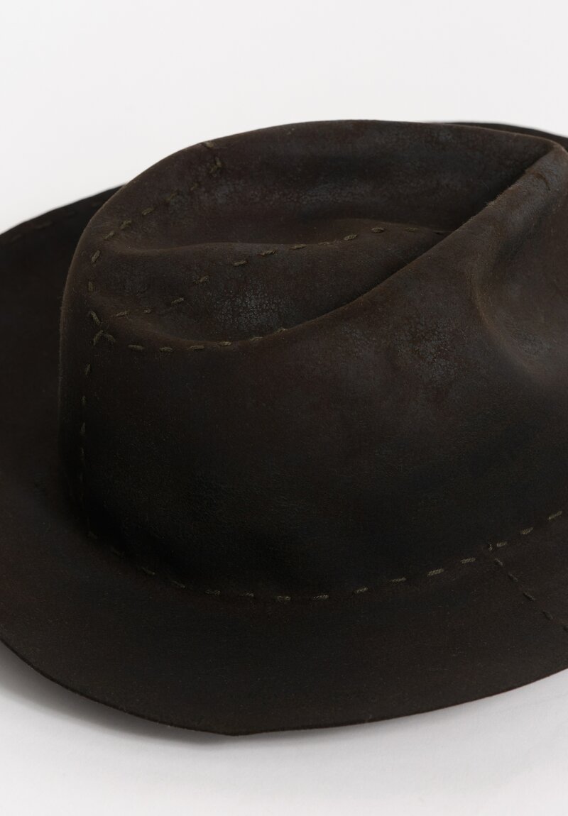 Horisaki Design & Handel Hard Burnt Beaver Fur Felt Stitched Detail Hat