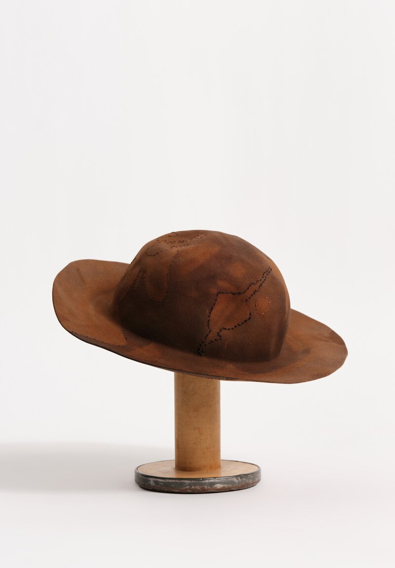 Horisaki Design & Handel Hand-Dyed Beaver Fur Felt Stitched Detail Hat