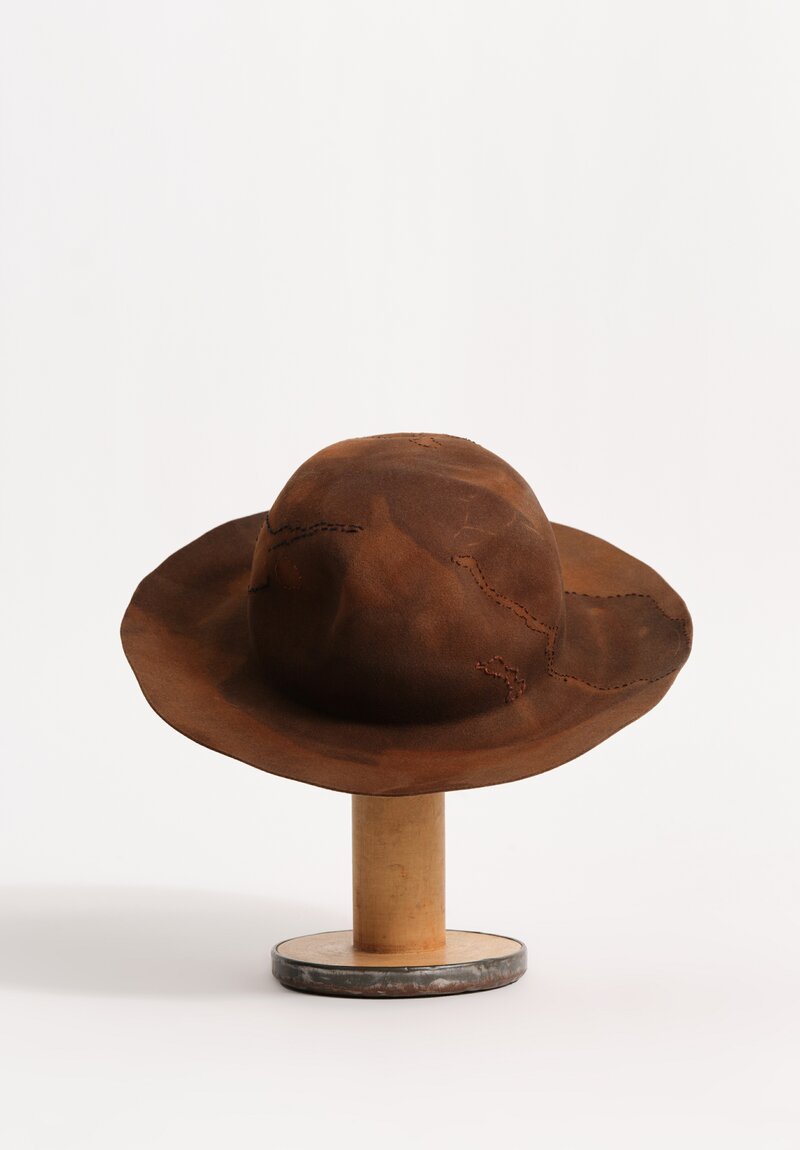 Horisaki Design & Handel Hand-Dyed Beaver Fur Felt Stitched Detail Hat