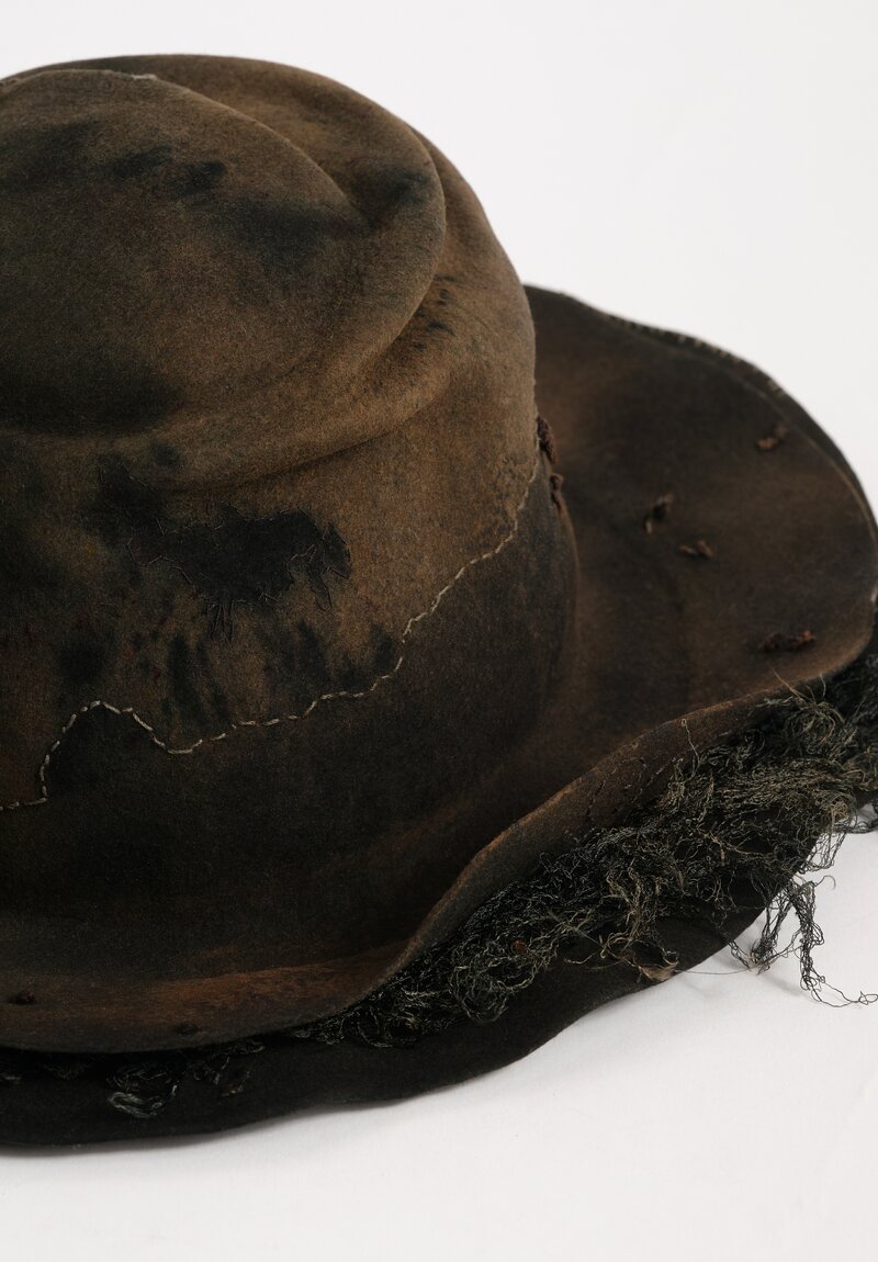 Horisaki Design & Handel Rabbit & Beaver Fur Felt Hat with Peek-a-Boo Silk Veiling