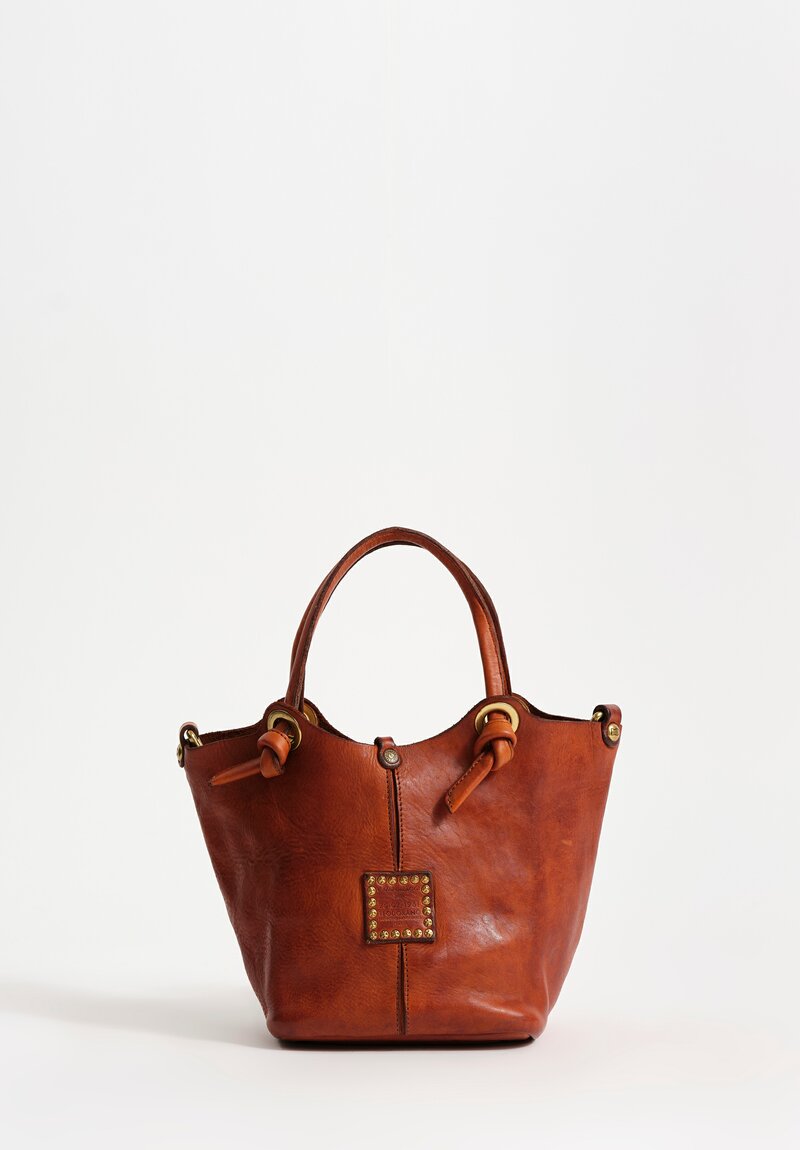 Campomaggi Leather Doris Small Shopping Bag in Cognac Brown