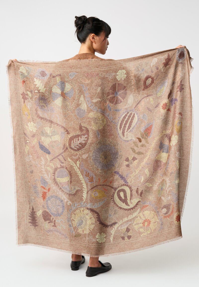 Alonpi Silk Cashmere Cashew Fringe Scarf