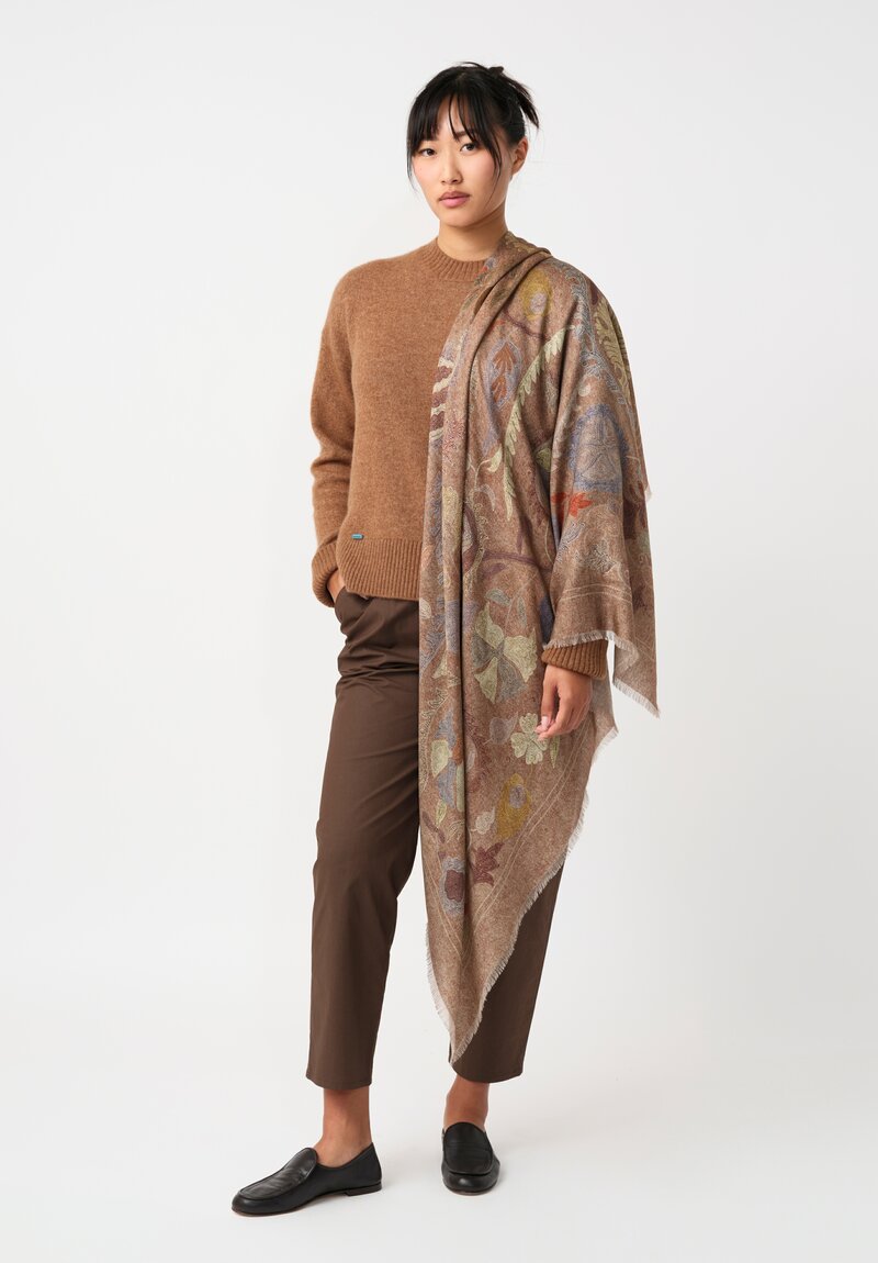 Alonpi Silk Cashmere Cashew Fringe Scarf