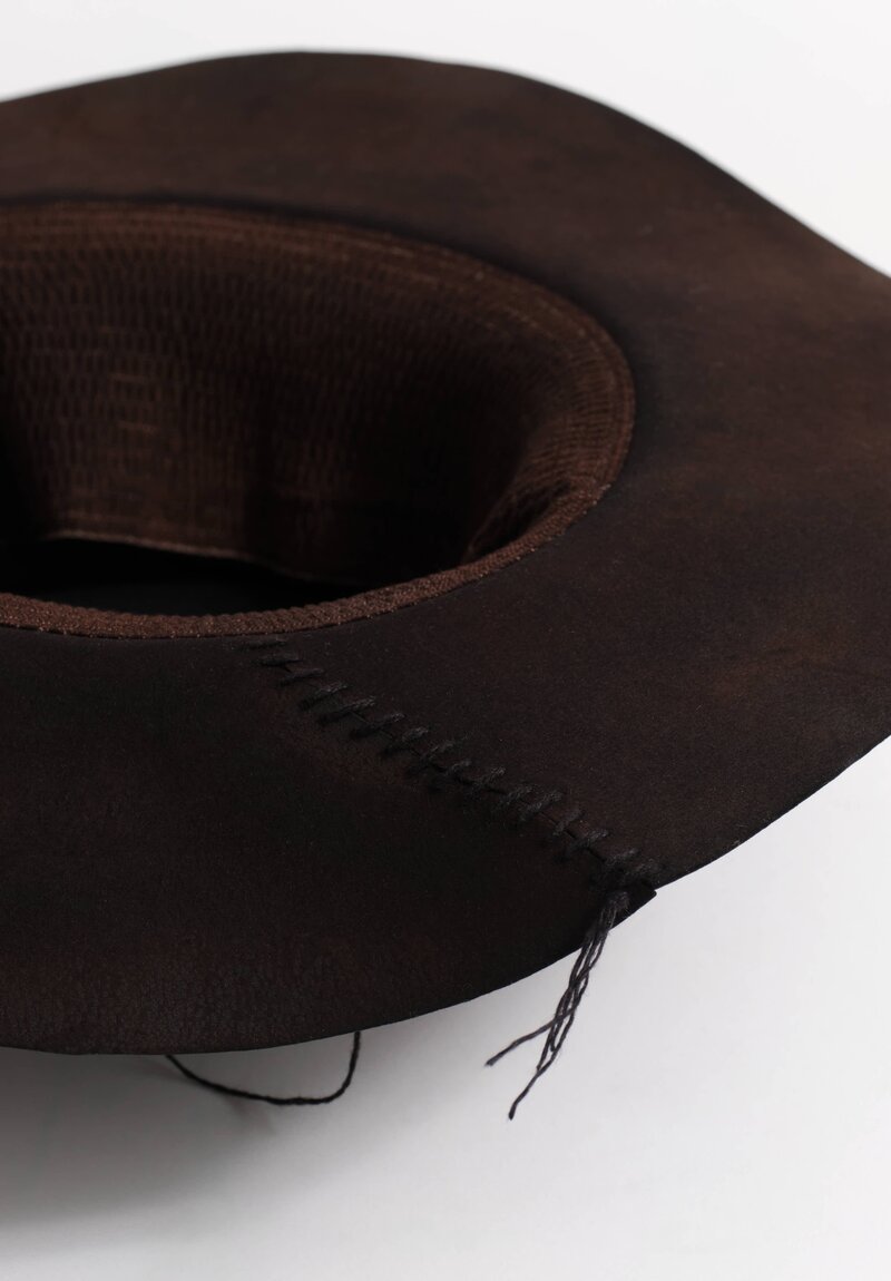 Horisaki Design & Handel Hard Burnt Beaver Fur Felt Stitched Detail Hat