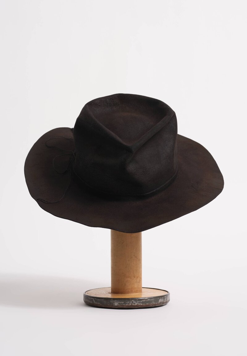 Horisaki Design & Handel Hard Burnt Beaver Fur Felt Stitched Detail Hat