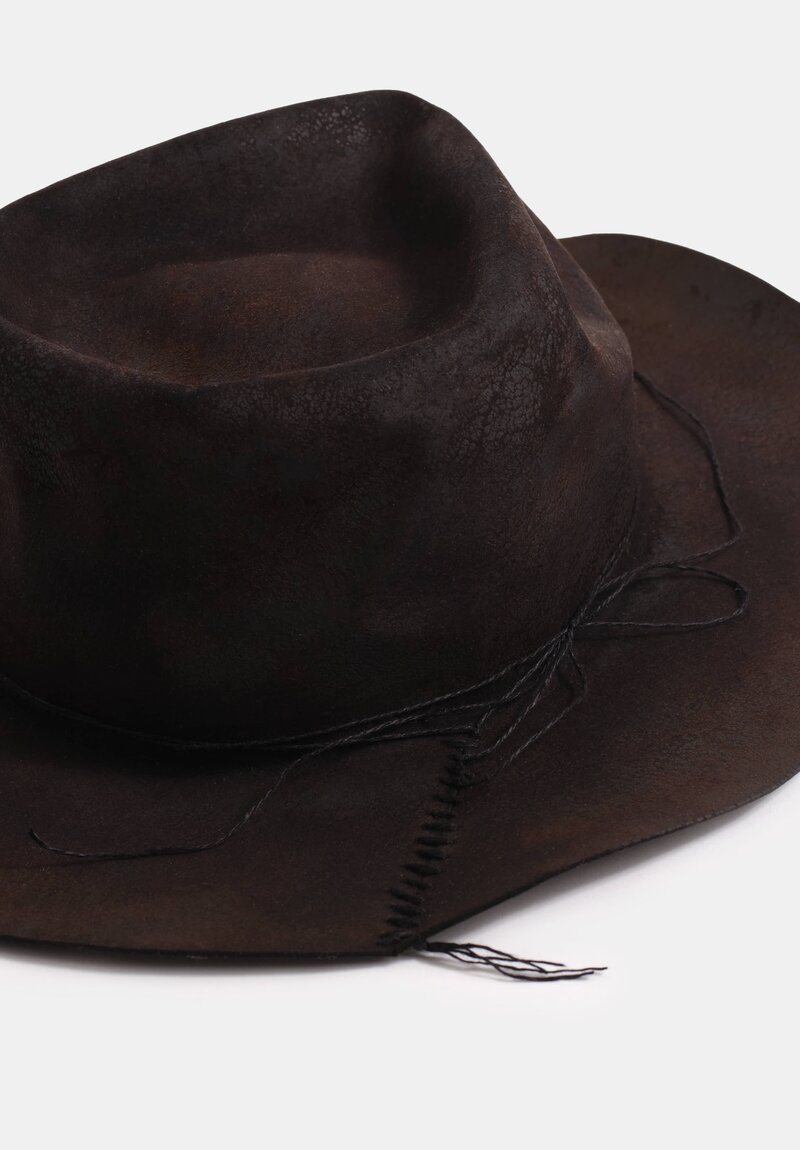 Horisaki Design & Handel Hard Burnt Beaver Fur Felt Stitched Detail Hat