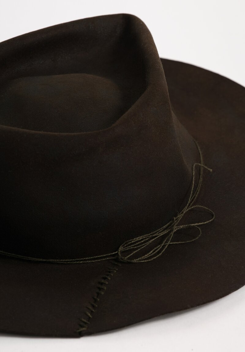 Horisaki Design & Handel Hard Burnt Beaver Fur Felt Stitched Detail Hat