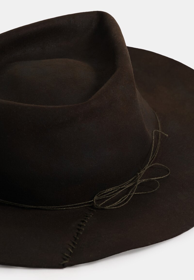 Horisaki Design & Handel Hard Burnt Beaver Fur Felt Stitched Detail Hat