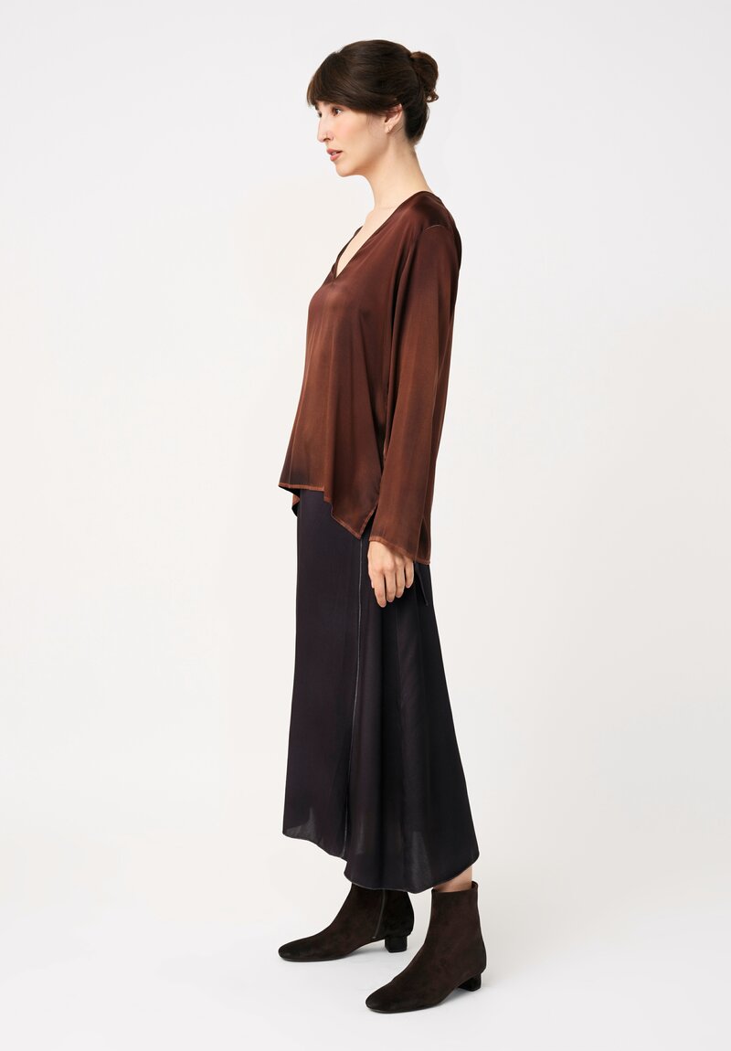 Avant Toi Silk Wrap Skirt in Nero Black
