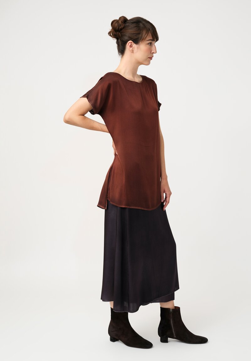 Avant Toi Silk Wrap Skirt in Nero Black