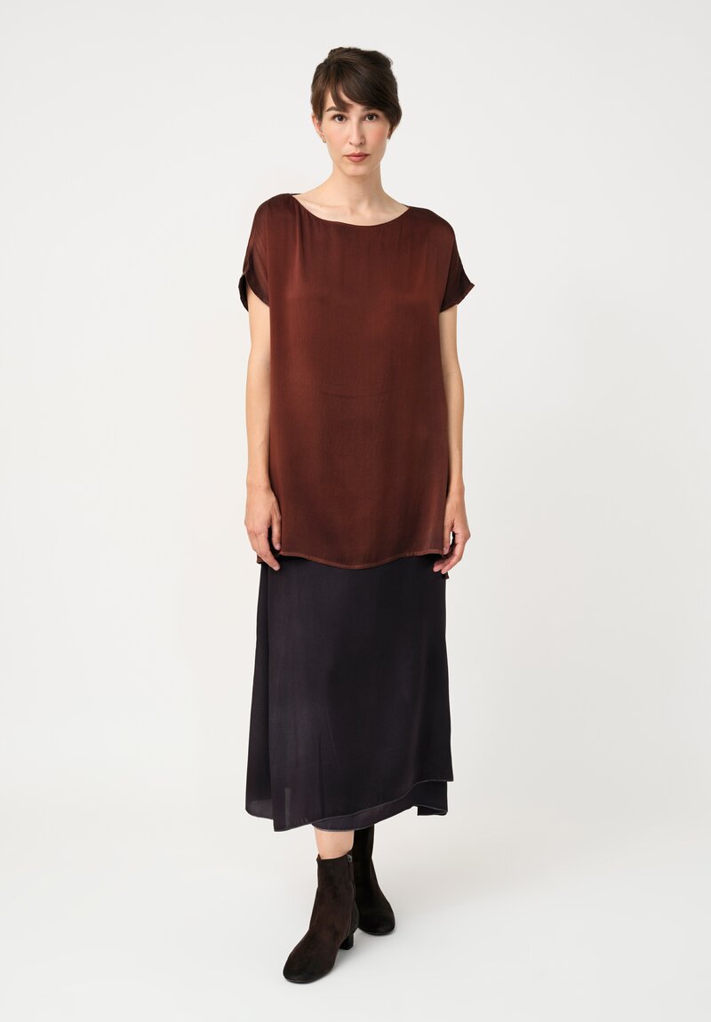 Avant Toi Silk Wrap Skirt in Nero Black