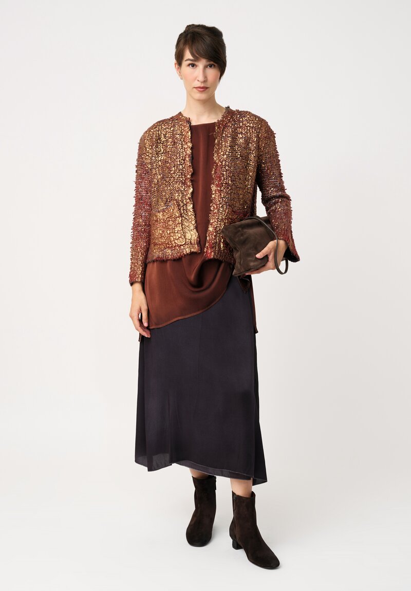 Avant Toi Silk Wrap Skirt in Nero Black