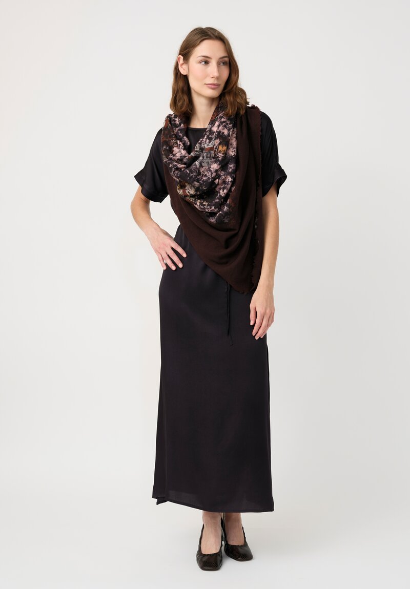 Avant Toi Silk Barchetta Dress in Nero Black