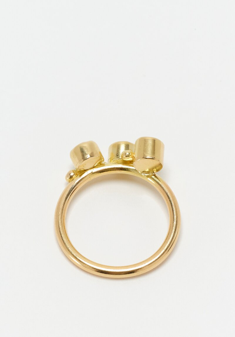 Greig Porter 18K Round Cut Pink & Brown Sapphire Trio Ring 7.5