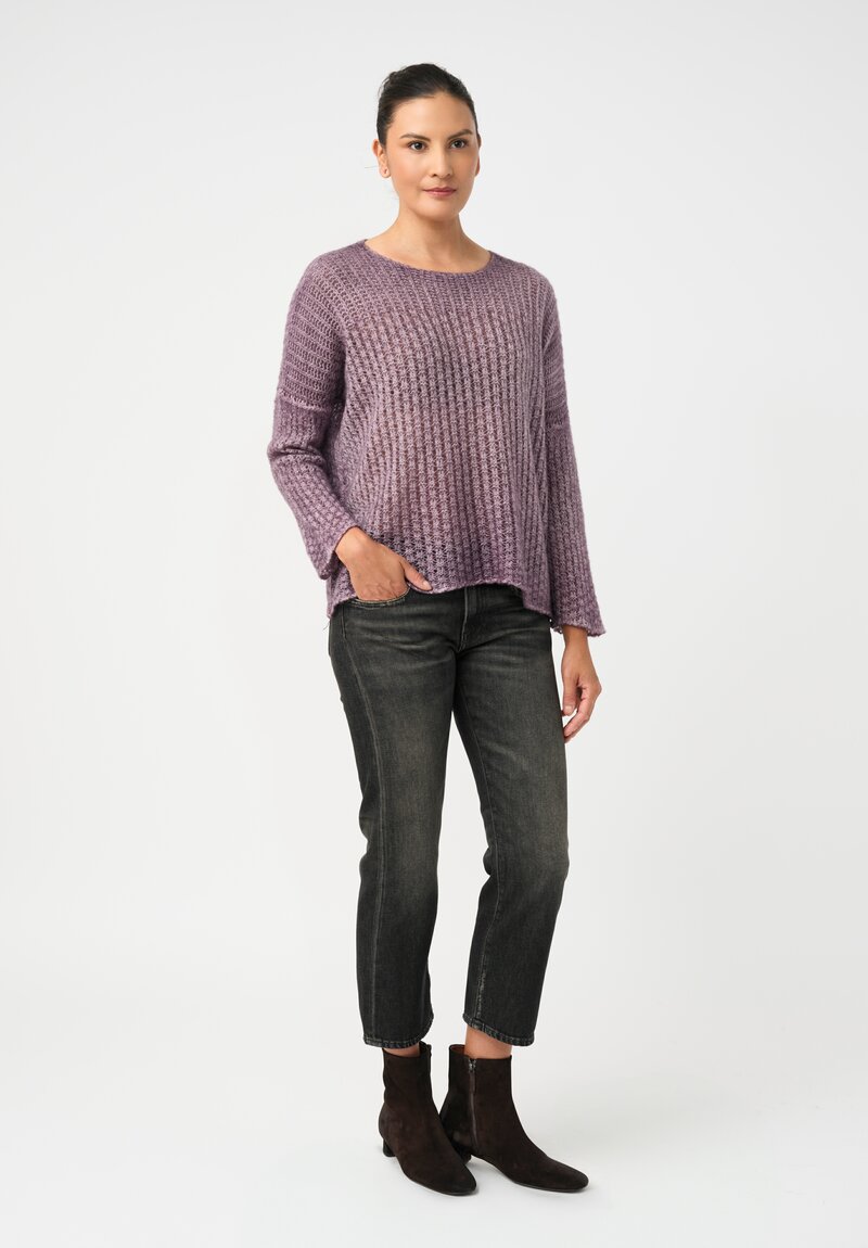 Avant Toi Cashmere & Silk Fantasia Sweater in Mosto Purple