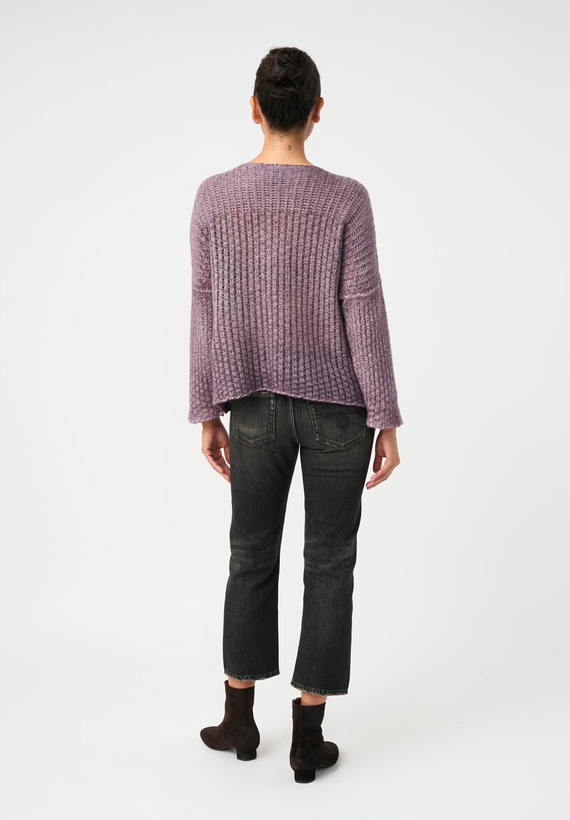 Avant Toi Cashmere & Silk Fantasia Sweater in Mosto Purple