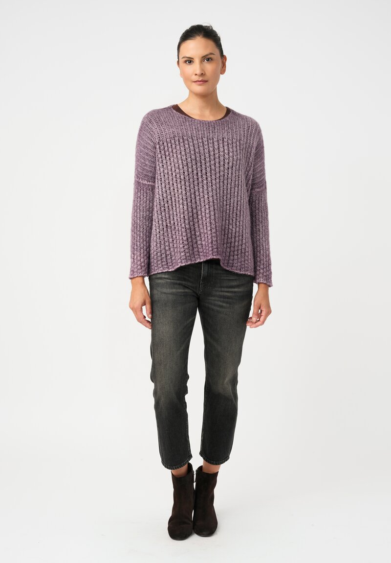 Avant Toi Cashmere & Silk Fantasia Sweater in Mosto Purple
