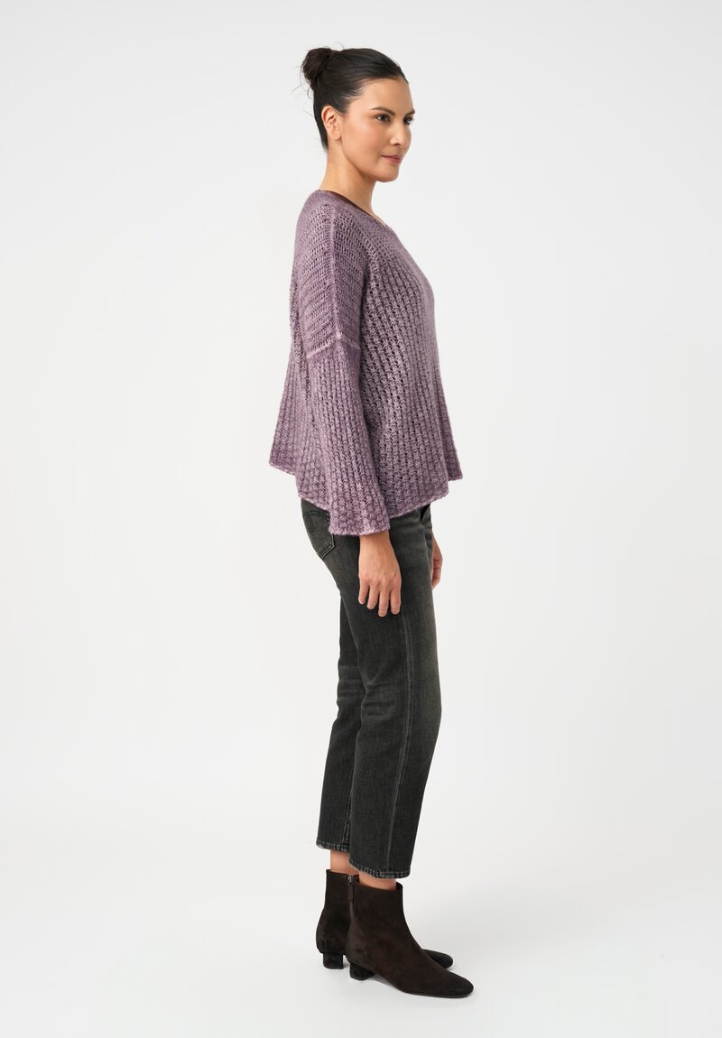 Avant Toi Cashmere & Silk Fantasia Sweater in Mosto Purple