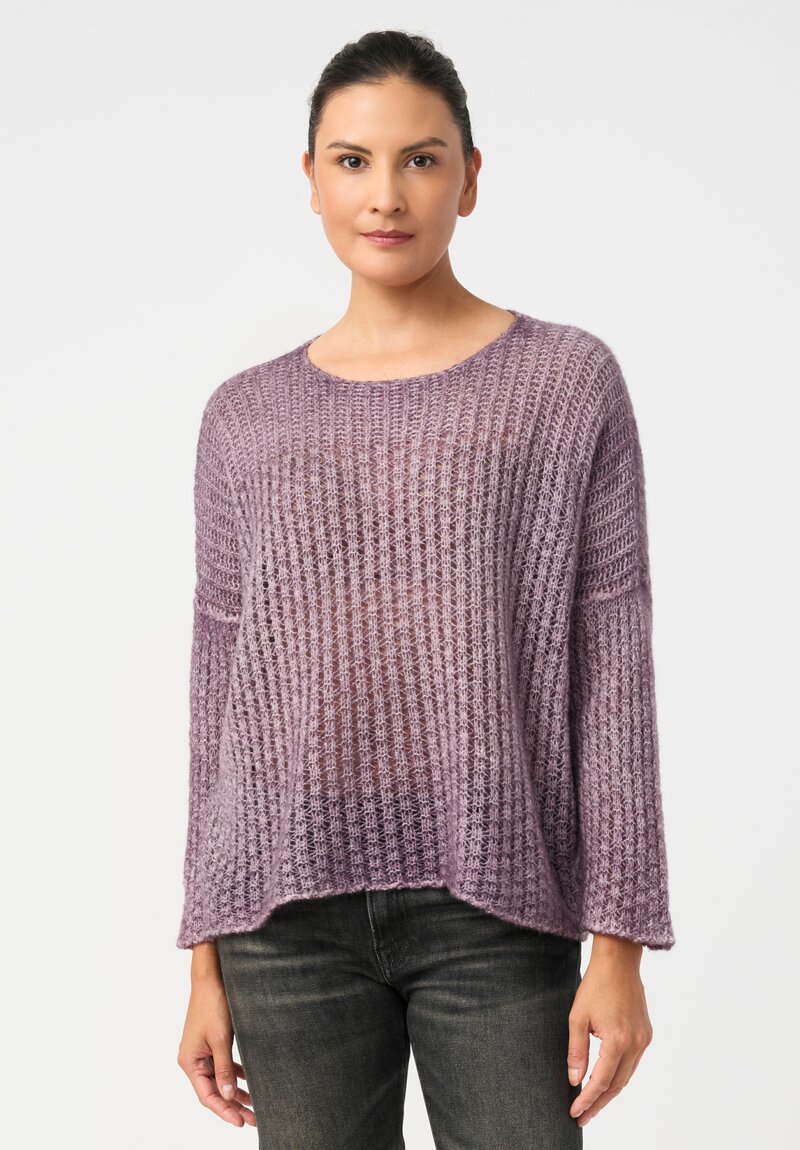Avant Toi Cashmere & Silk Fantasia Sweater in Mosto Purple