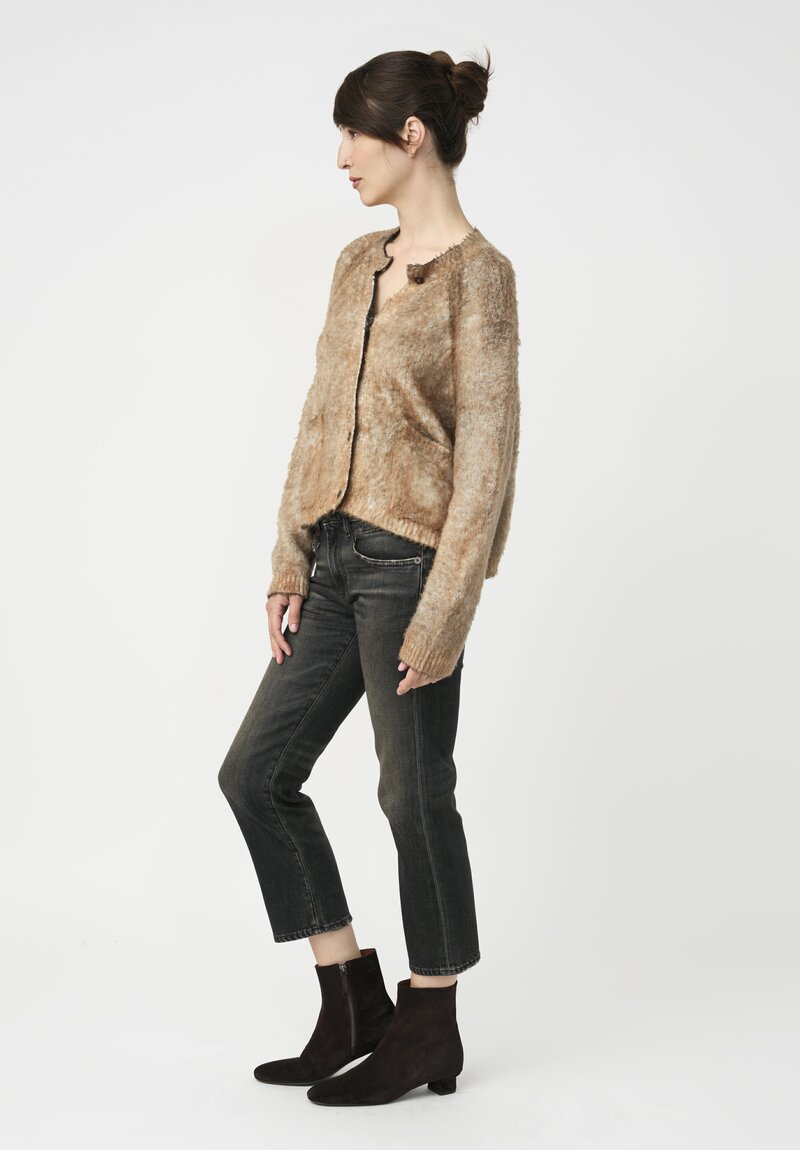 Avant Toi Silk & Cashmere Hand-Painted Pelliccia Jacket in Nero & Fuoco Red