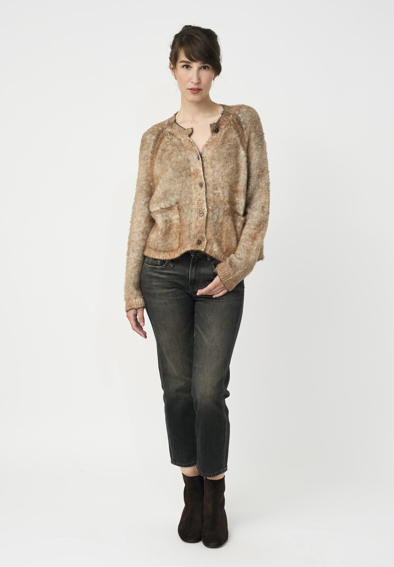 Avant Toi Silk & Cashmere Hand-Painted Pelliccia Jacket in Nero & Fuoco Red