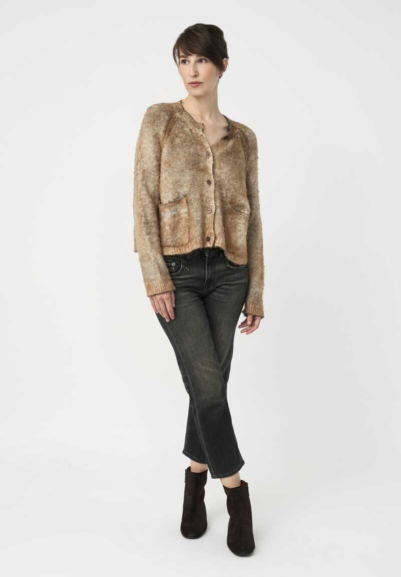 Avant Toi Silk & Cashmere Hand-Painted Pelliccia Jacket in Nero & Fuoco Red