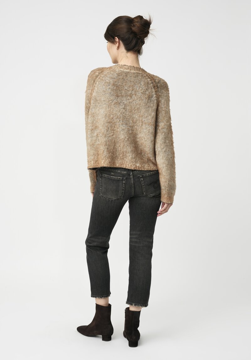 Avant Toi Silk & Cashmere Hand-Painted Pelliccia Jacket in Nero & Fuoco Red