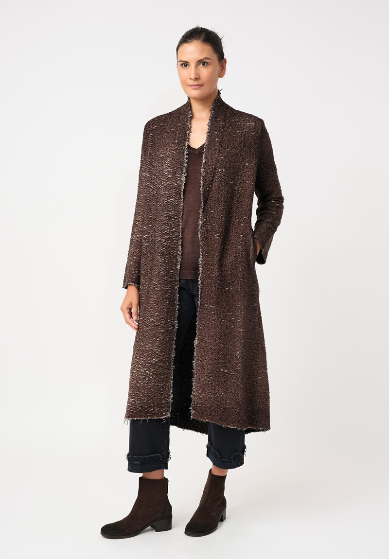 Avant Toi Hand-Painted Vimini Malfilé Duster in Nero & Moro Brown