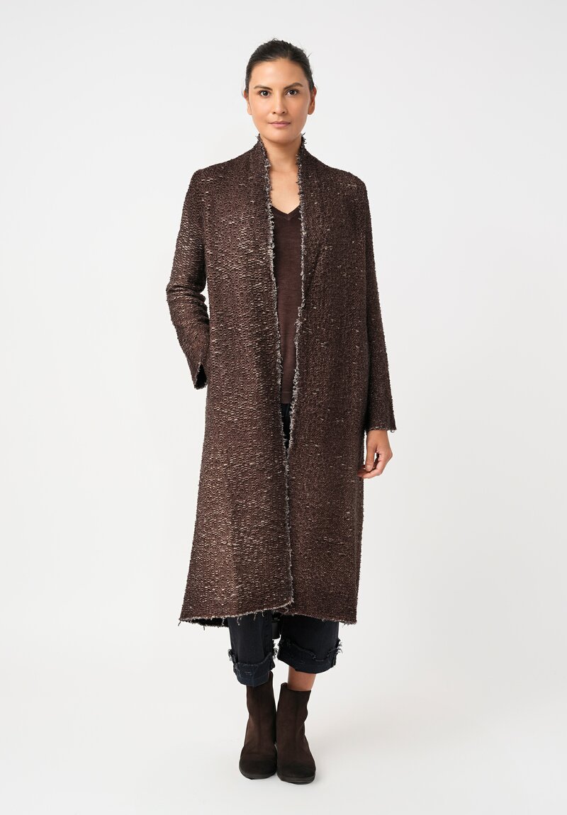 Avant Toi Hand-Painted Vimini Malfilé Duster in Nero & Moro Brown