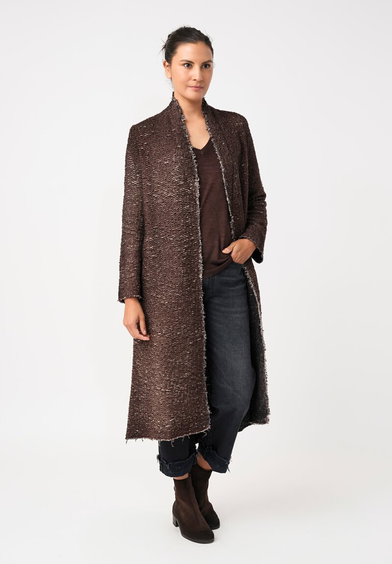 Avant Toi Hand-Painted Vimini Malfilé Duster in Nero & Moro Brown