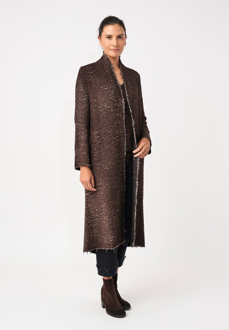 Avant Toi Hand-Painted Vimini Malfilé Duster in Nero & Moro Brown